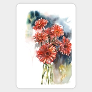 Red gerberas Sticker